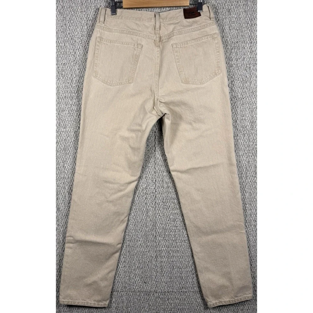 L.L.Bean Classic Fit Khaki Jeans Pants 100% Cotton Beige Tan 31x30.5  Men